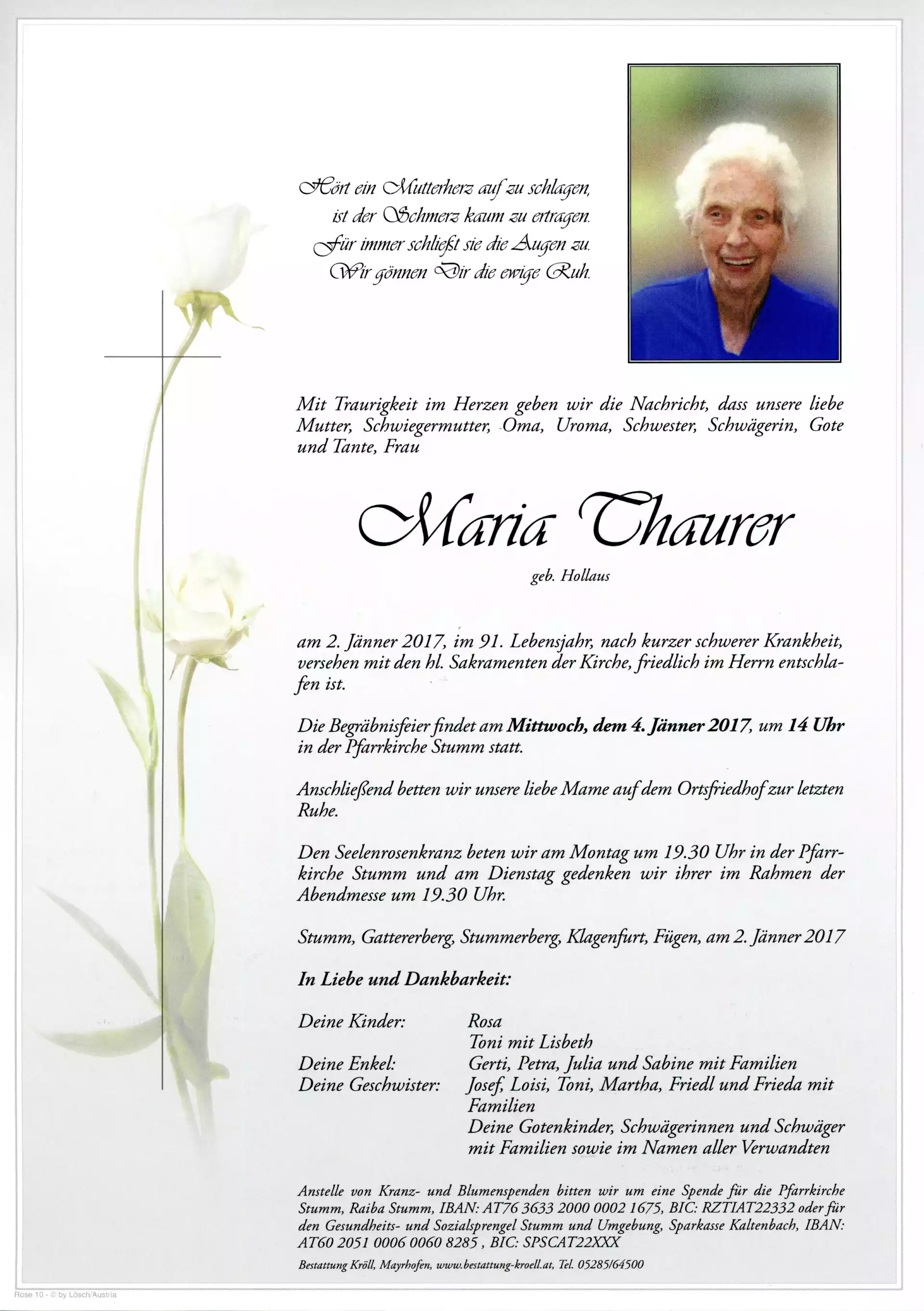 Parte von Maria Thaurer
